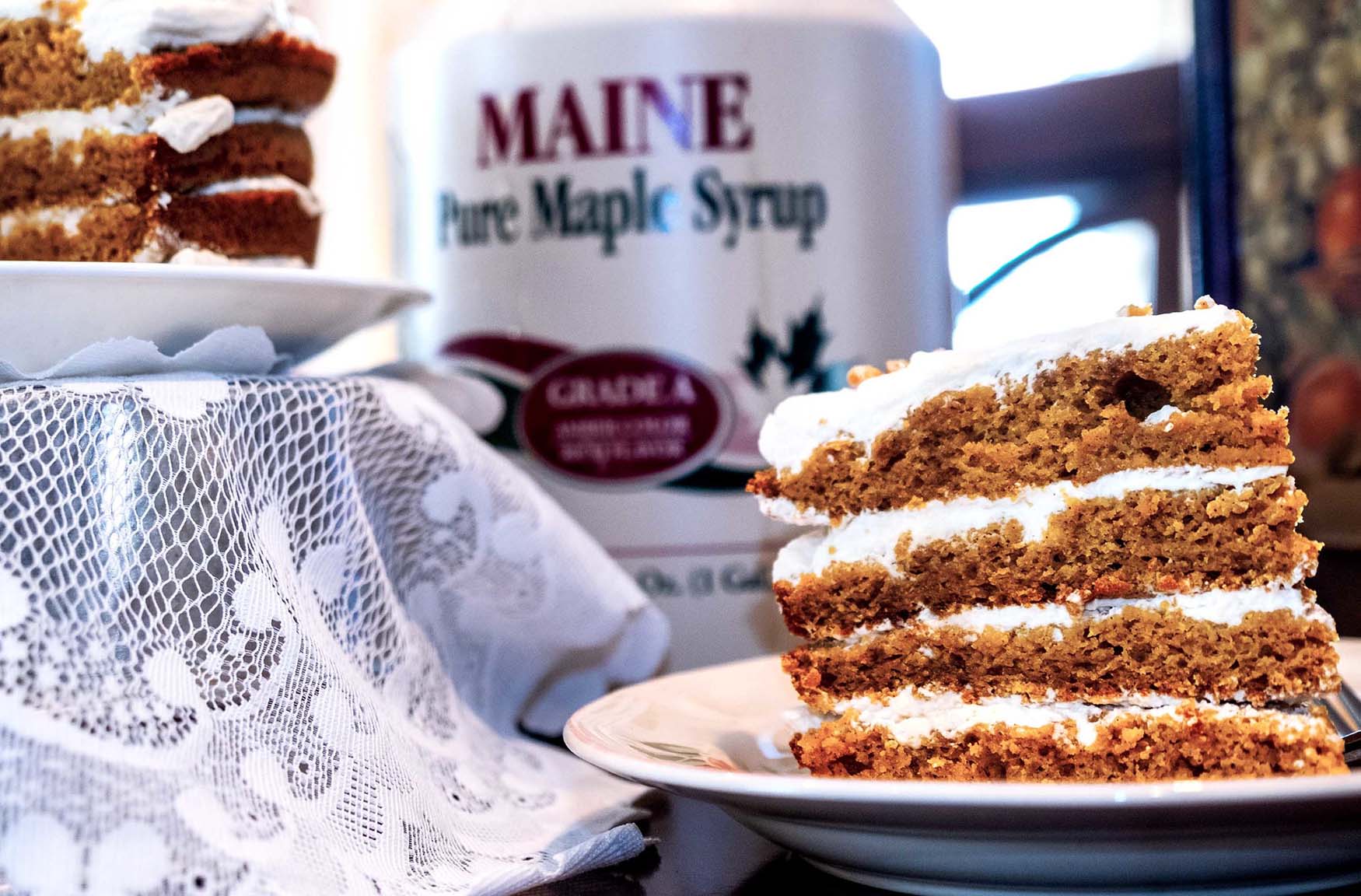 Maine Maple Walnut Cream Cake Recipe by New England Innkeeper